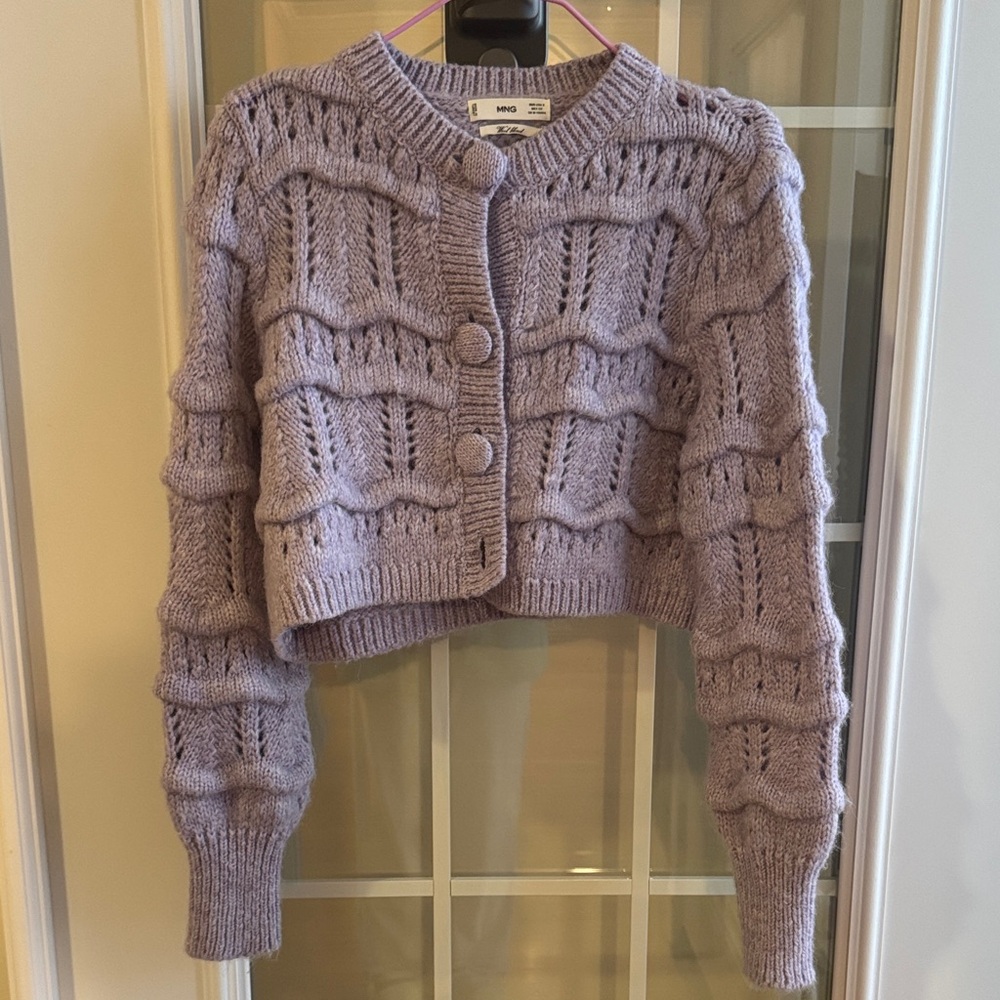 Mango Lavender Knit Cardigan